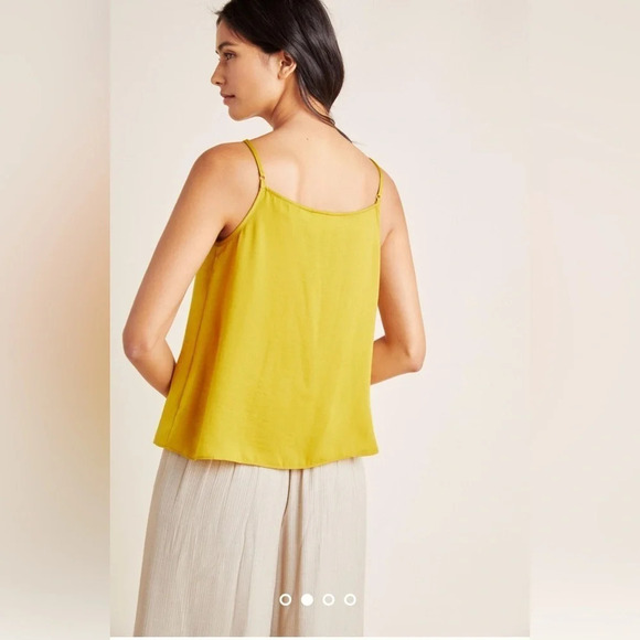 SATURDAY SUNDAY Anthropologie Maurecia Smocked Tank Goldenrod Adjustable Strap S - Picture 12 of 12